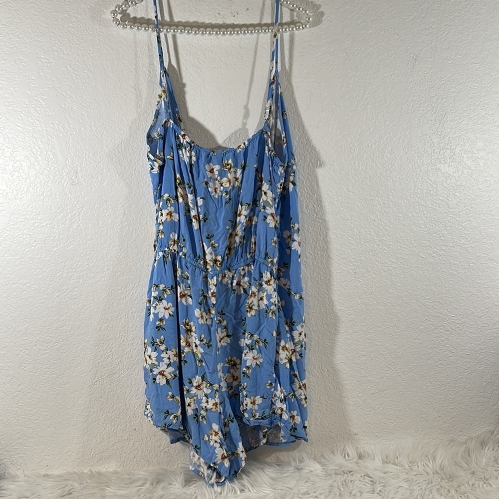 Arizona Jean Co Women’s Romper Sweetheart Neck Sleeveless Blue Floral Flowy XL - Picture 4 of 6